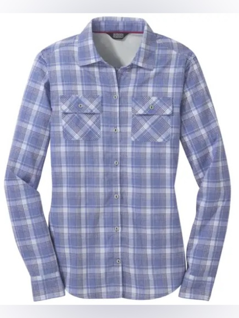 Outdoor Research Passage Long Sleeve Button Up Shirt Hydrangea Plaid